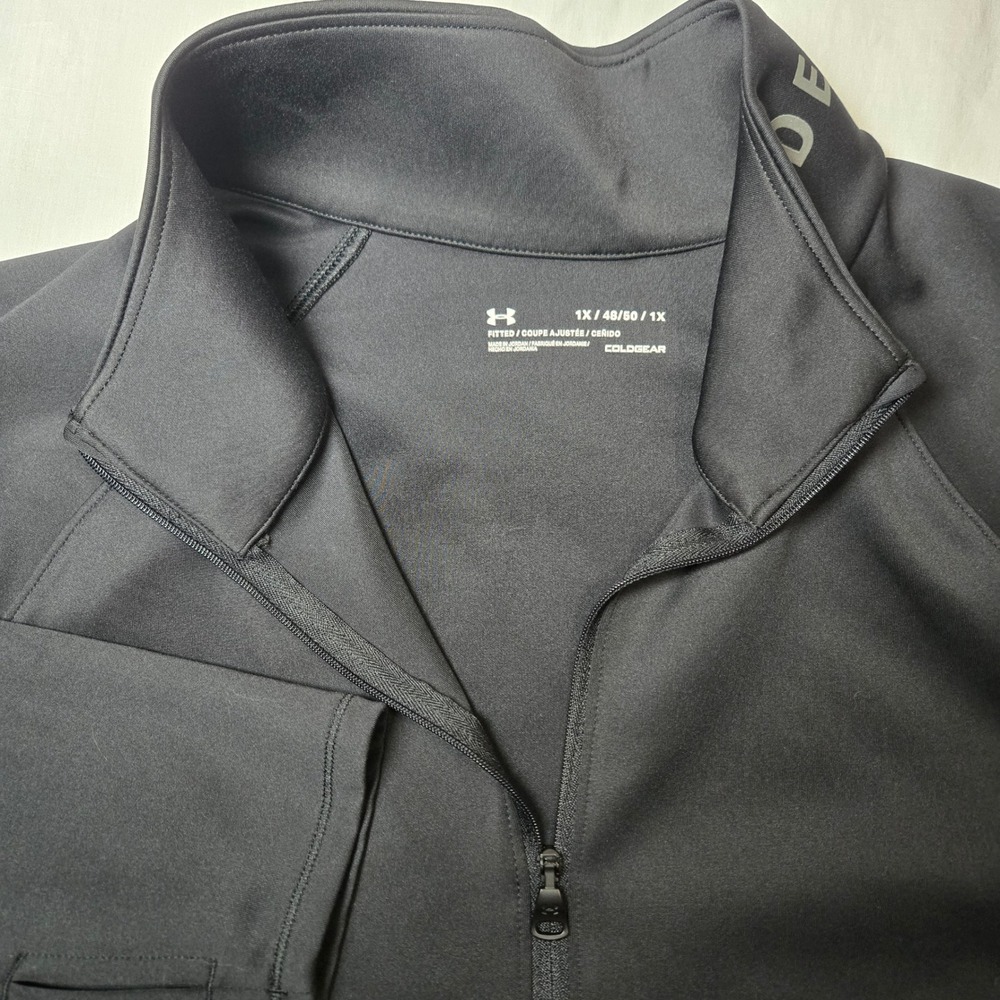 Under Armour ColdGear Womens 1X Black Quarter Zip Mock Neck Pullover 1353771